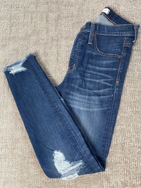 Madewell Dark Blue Distressed Skinny Jeans